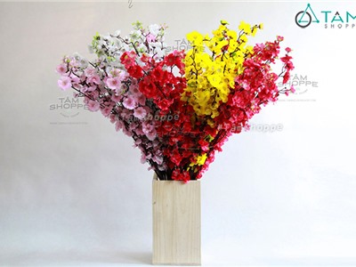 Cành hoa mai hoa đào trang trí Tết